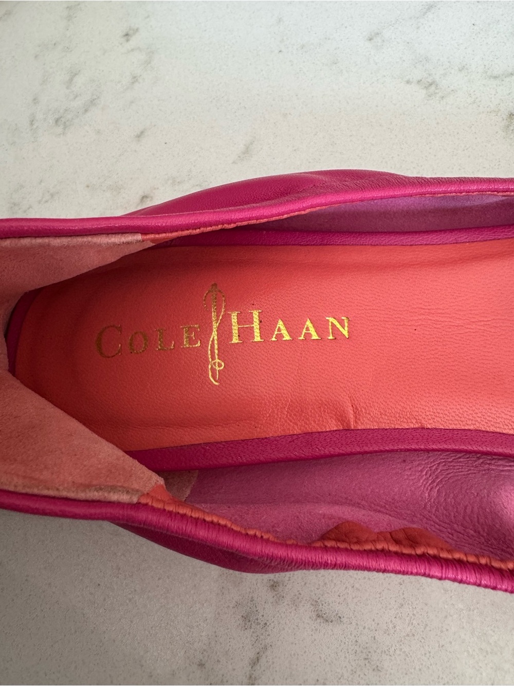 Cole Haan Peektoe Ballet Flats Nike Air sole for comfort. Pink - Picture 3 of 4
